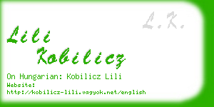 lili kobilicz business card